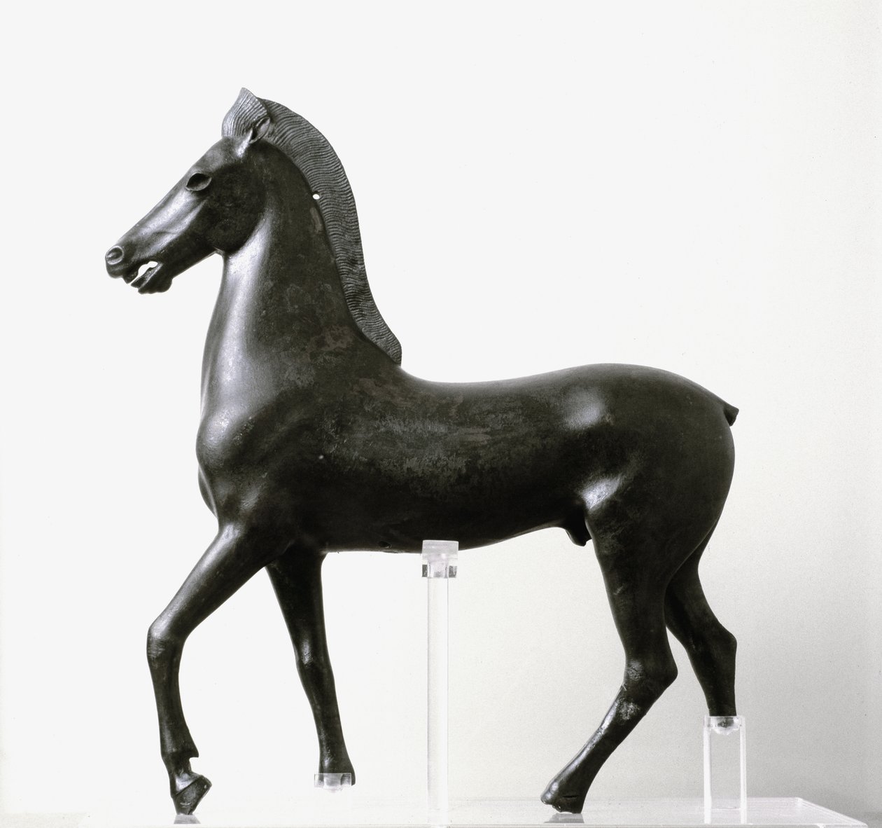 Bronsstatyett av häst, sent 2:a-1:a århundradet f.Kr. (brons) av Greek Roman School