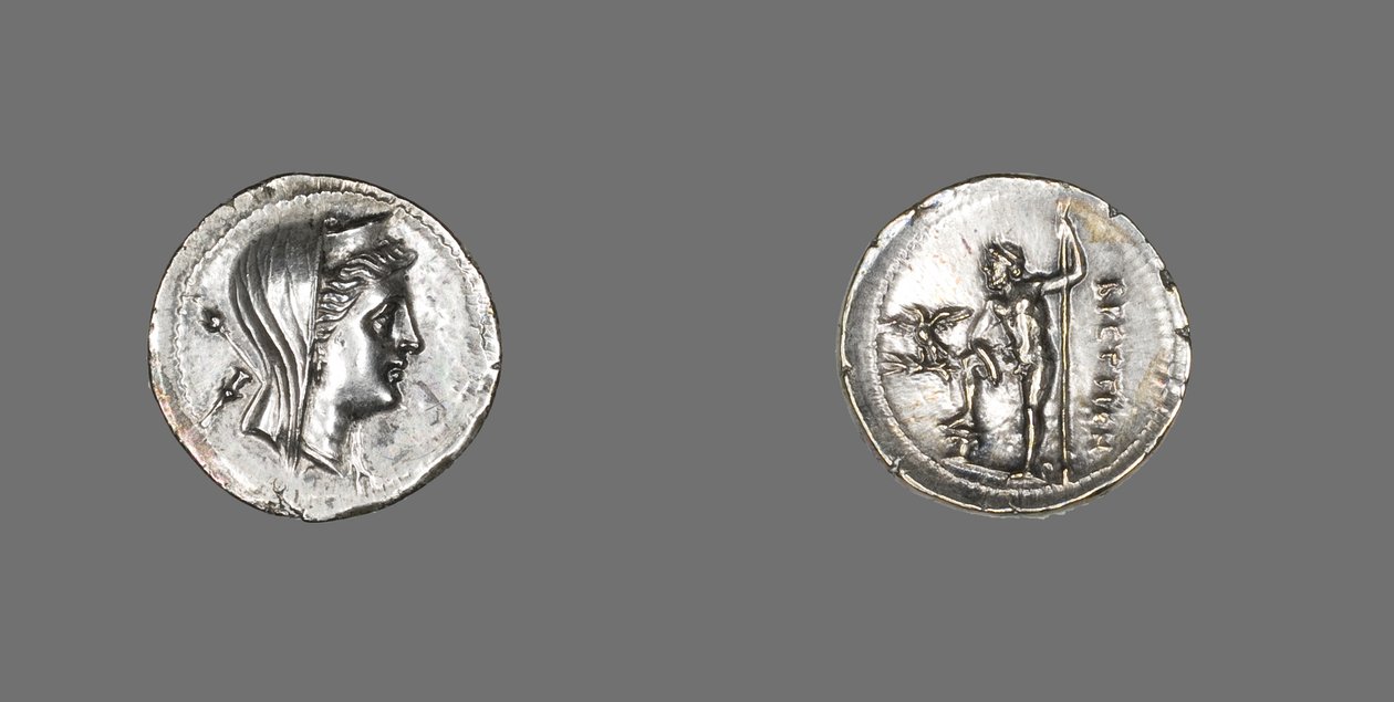 Drachm föreställande nymfen amfitrit, 216-203 f.Kr av Greek School