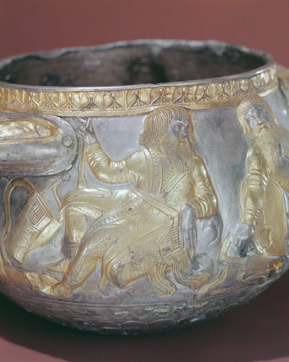 Dricksbägare föreställande skytiska soldater (förgyllda silver) (detalj av 343629) av Greek School