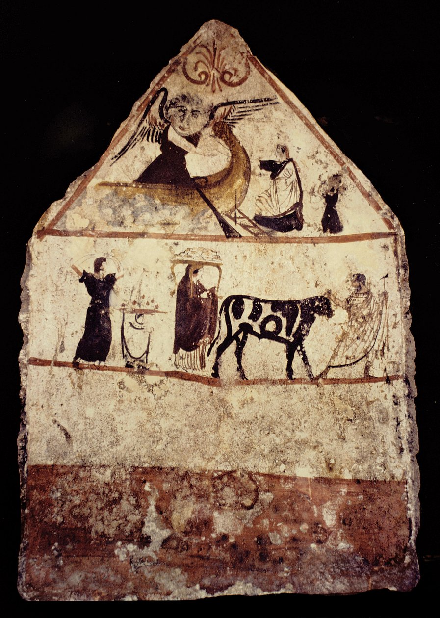 Gaudo Necropolis, Lucanian freskgravmålning 340 f.Kr av Greek School