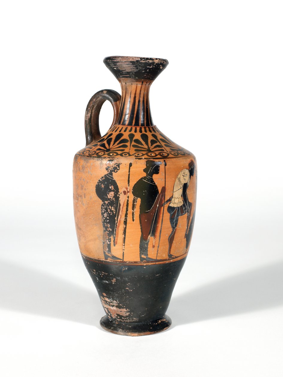 Lekythos, krigare beväpnade för strid, 510-500 f.Kr. av Greek School