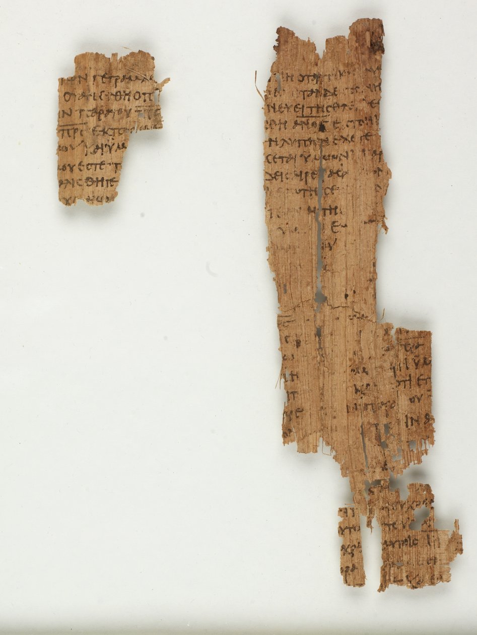 MS Gen 102613 Papyrus 22 från Johannesevangeliet (bläck på papyrus) av Greek School