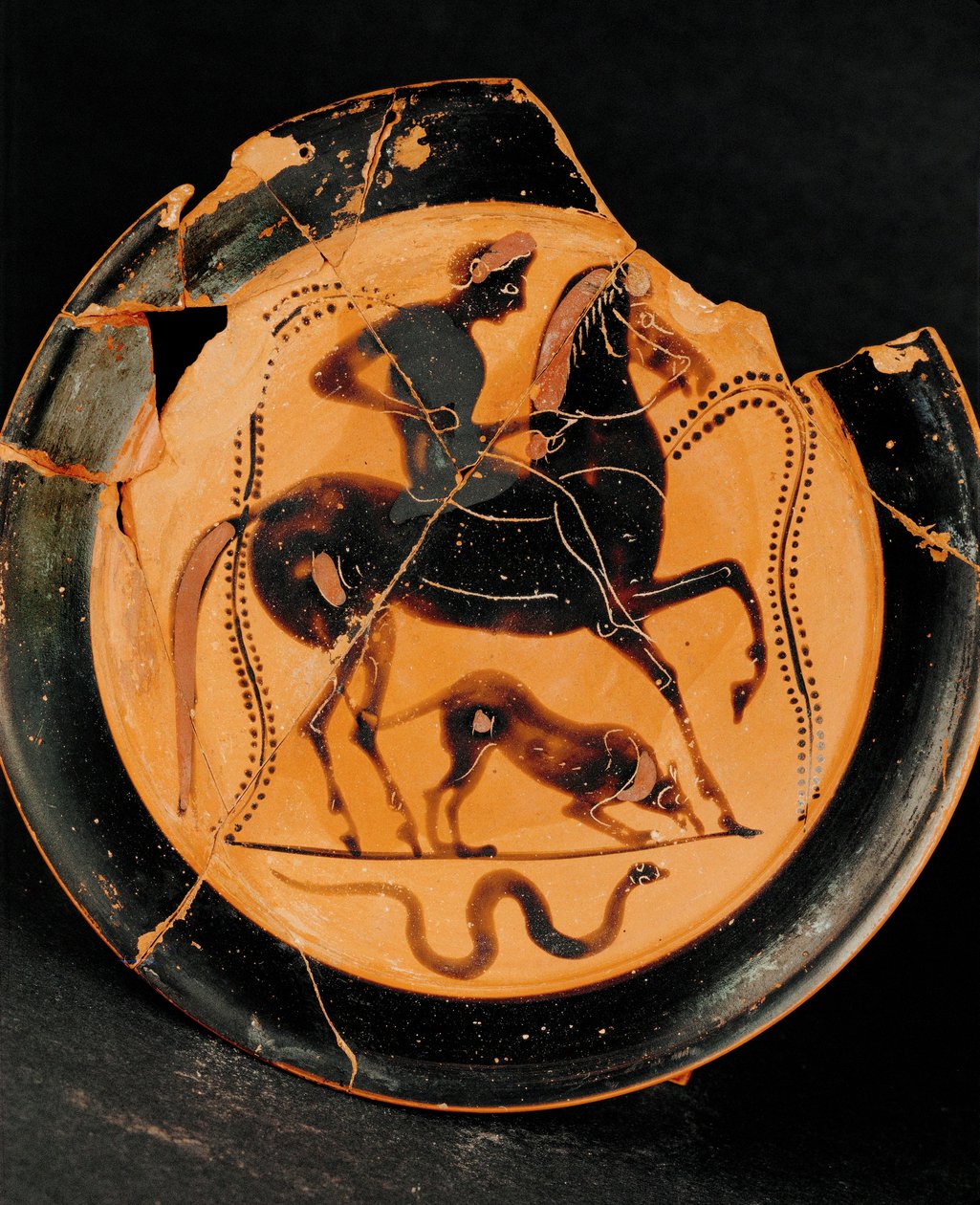 Ryttare och hans hund (lera) av Greek School
