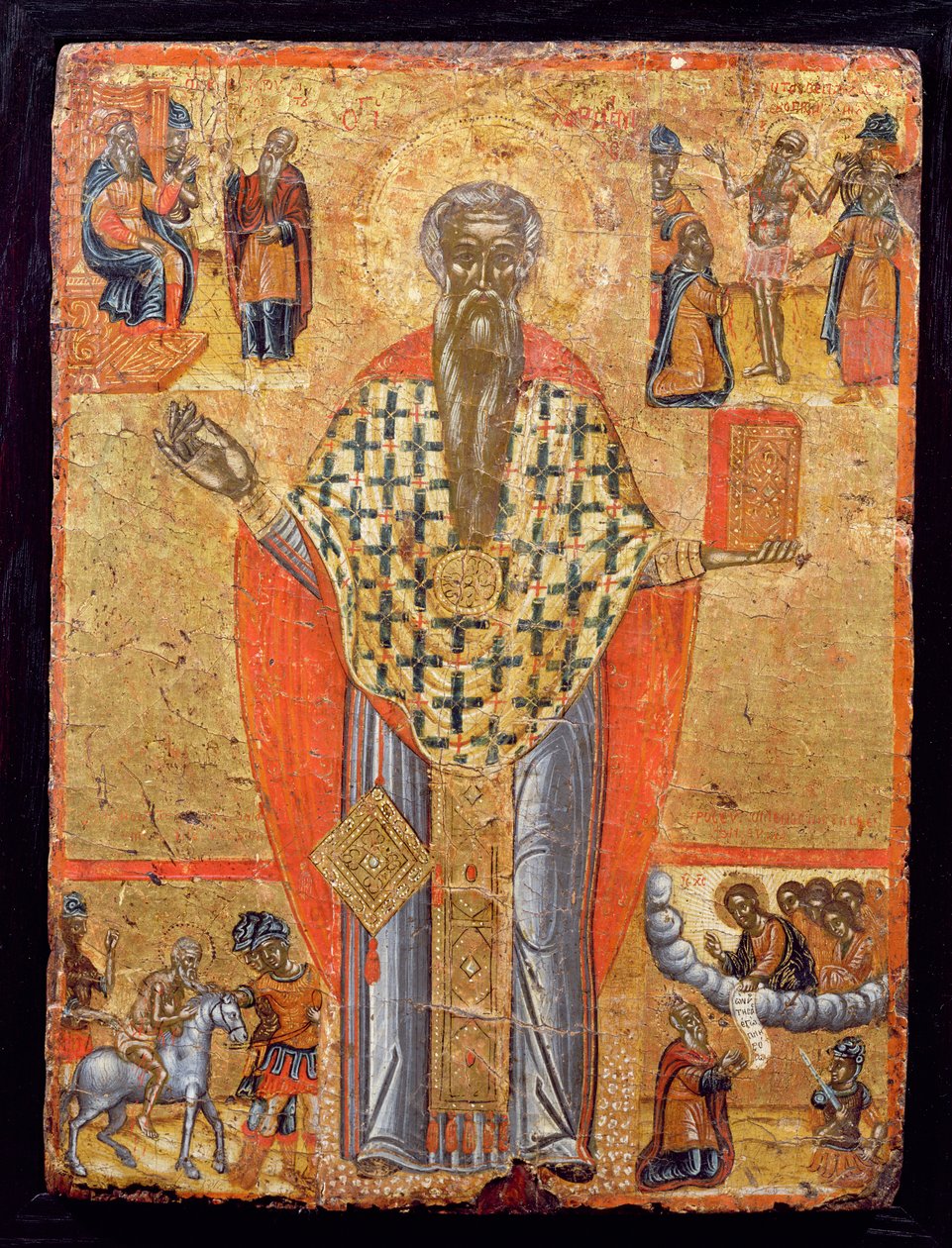 St. Charalambos, ikon, från Makedonien, sent 1500-tal (tempera på panel) av Greek School