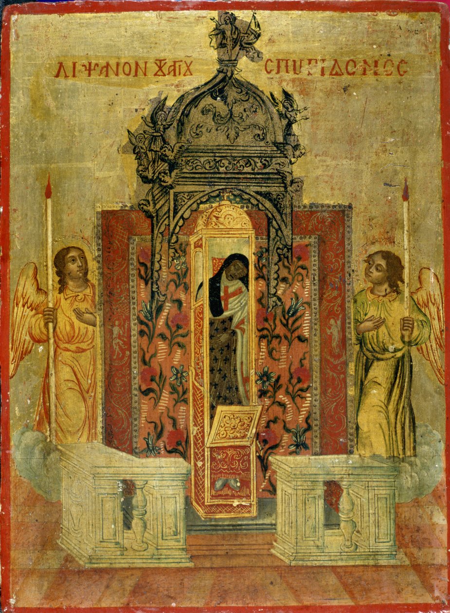 The Reliquary Shrine of St. Spyridon, ca 1786-1800 (tempera på furu) av Greek School