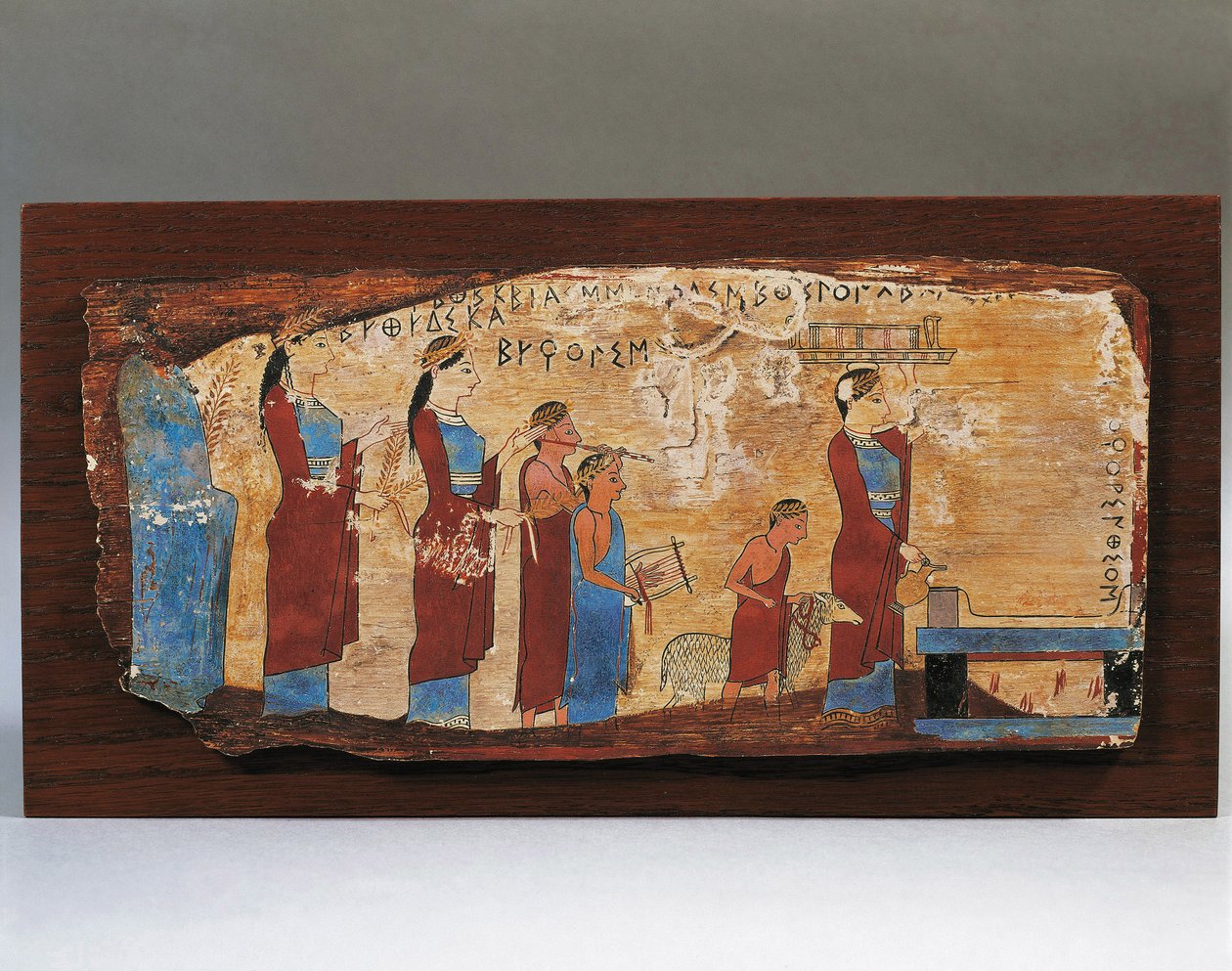 Votivpanel från Pitsa-grottan, 540-530 f.Kr av Greek School