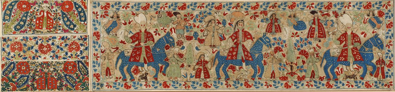 Kuddfodral för brud, från Ioannina, Ipeiros, 1600-1700-tal (linne med siden- och silvermetalltrådar) av Greek School