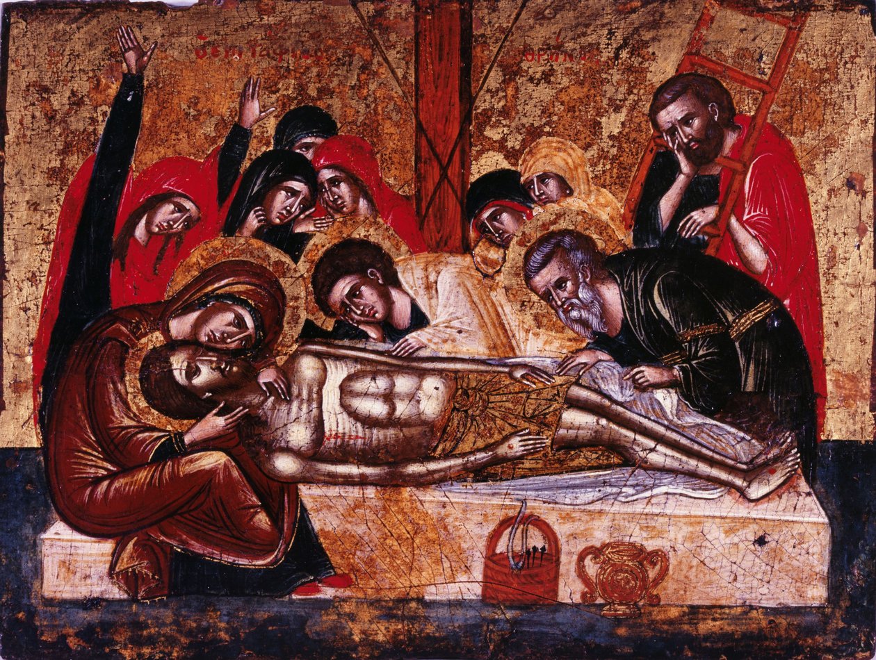 Nedstigningen från korset av Greek icon