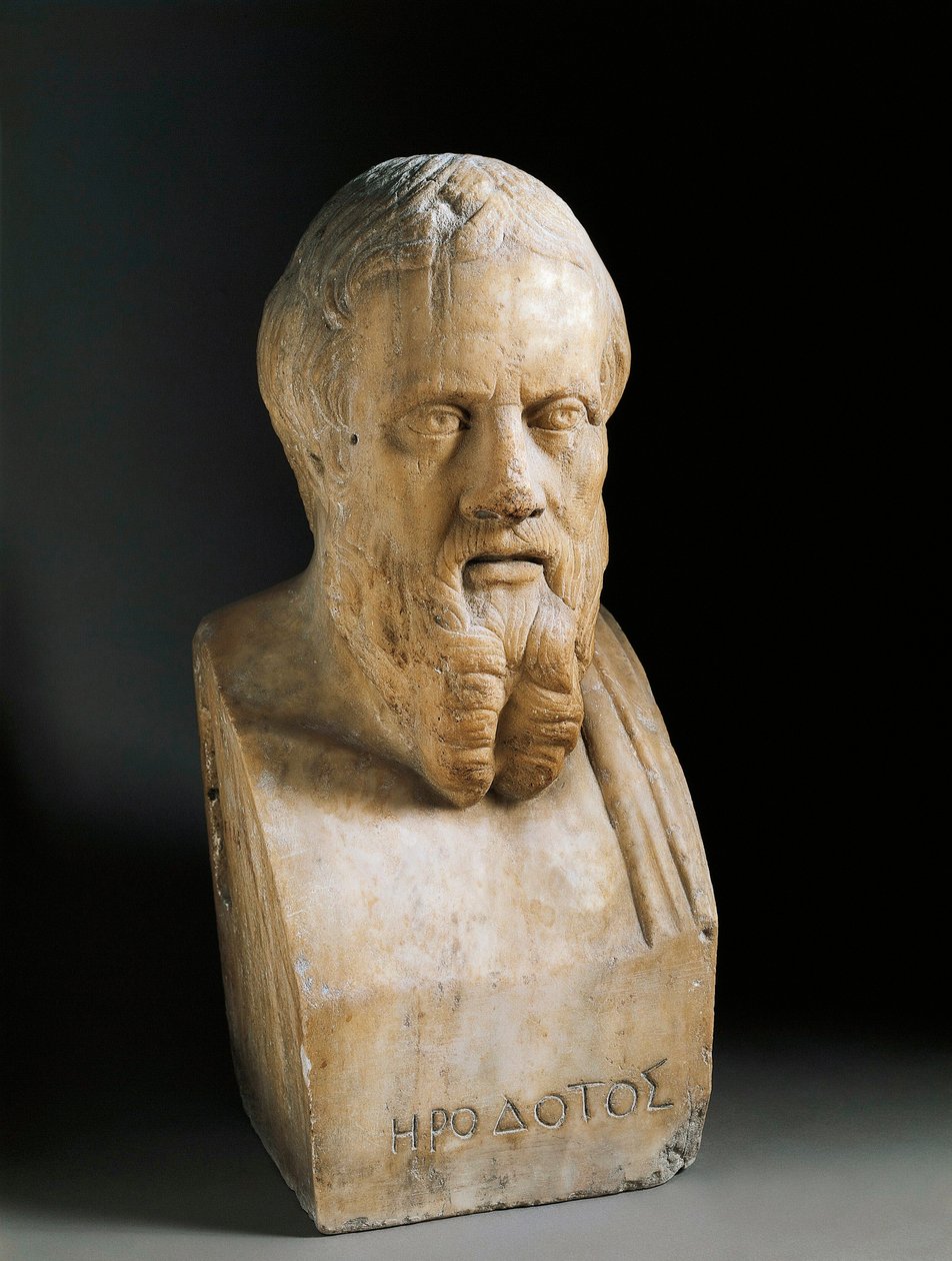 Byst av Herodotos, 300-talet f.Kr. (Marmorskulptur) av Greek or Roman