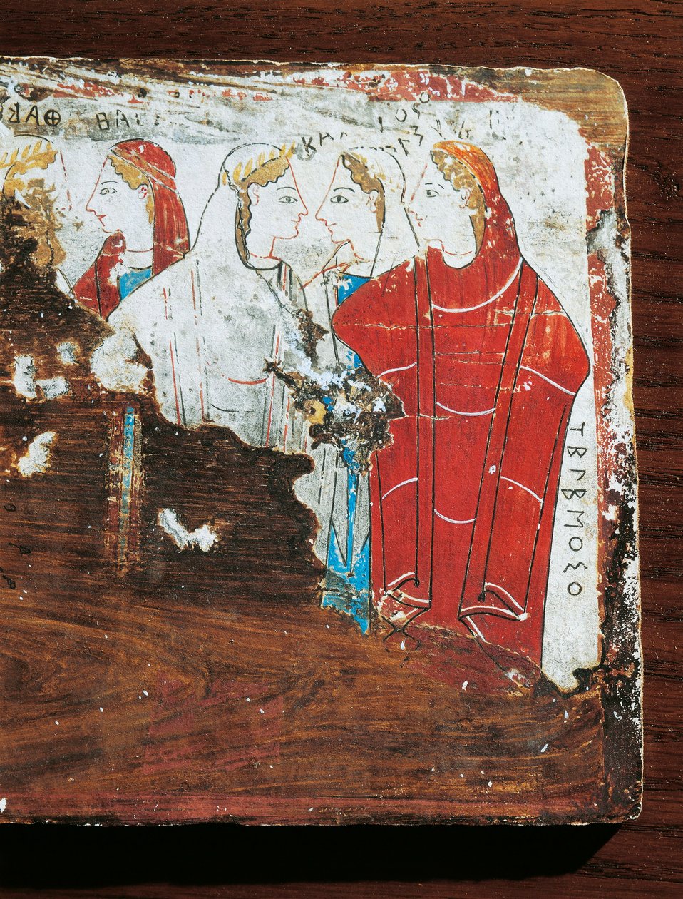 Grekisk civilisation, votivtavla föreställande en grupp kvinnor, från Korinth av Greek School