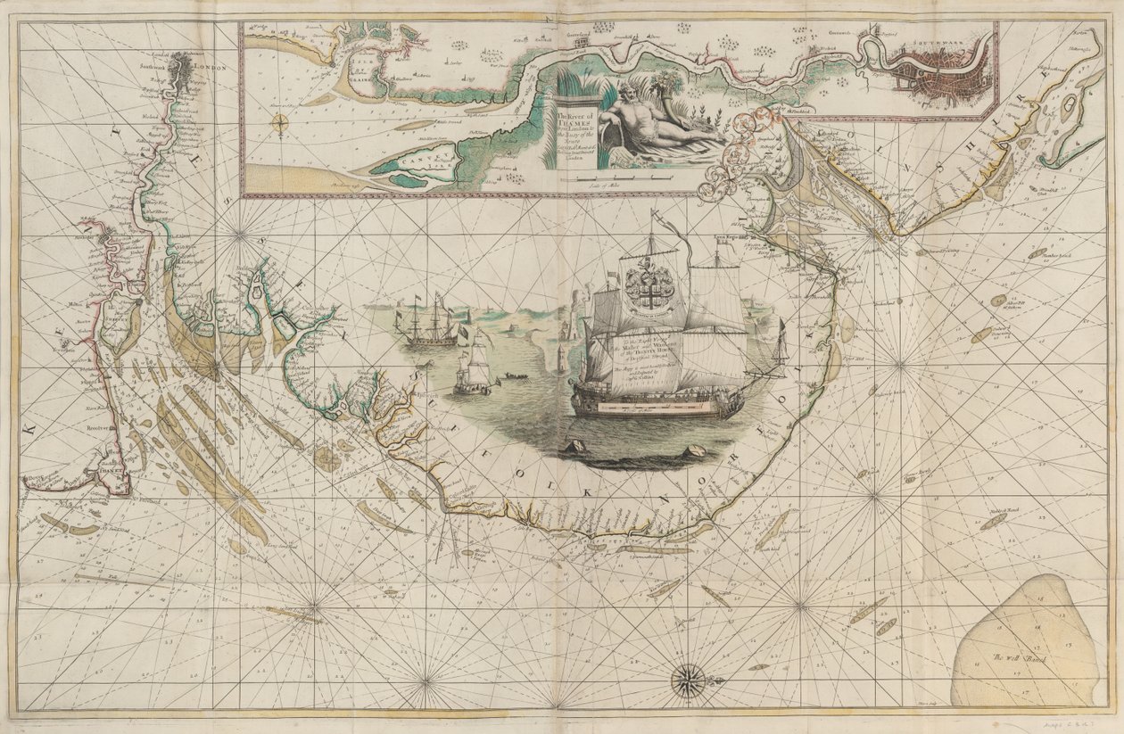 Ett diagram över östkusten från Barton, Lincolnshire, till Dover, Kent av Greenvile Collins
