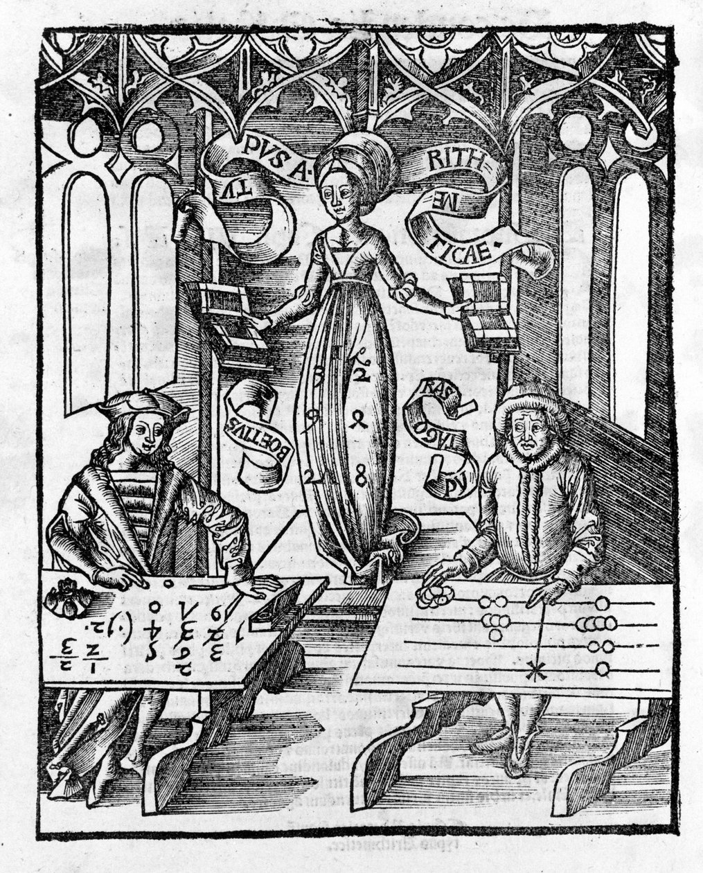 Liberal Arts: Arithmetic - i "" Philosophical Daisy"" av Gregor Reisch (1467-1525). Bal av Gregor Reisch