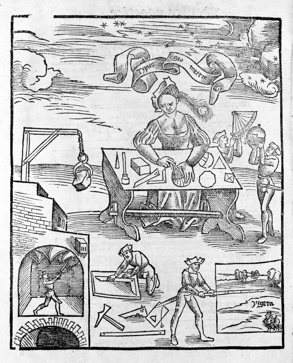 Liberal Arts: Geometry - i "" Philosophical Daisy"" av Gregor Reisch (1467-1525). Bal av Gregor Reisch