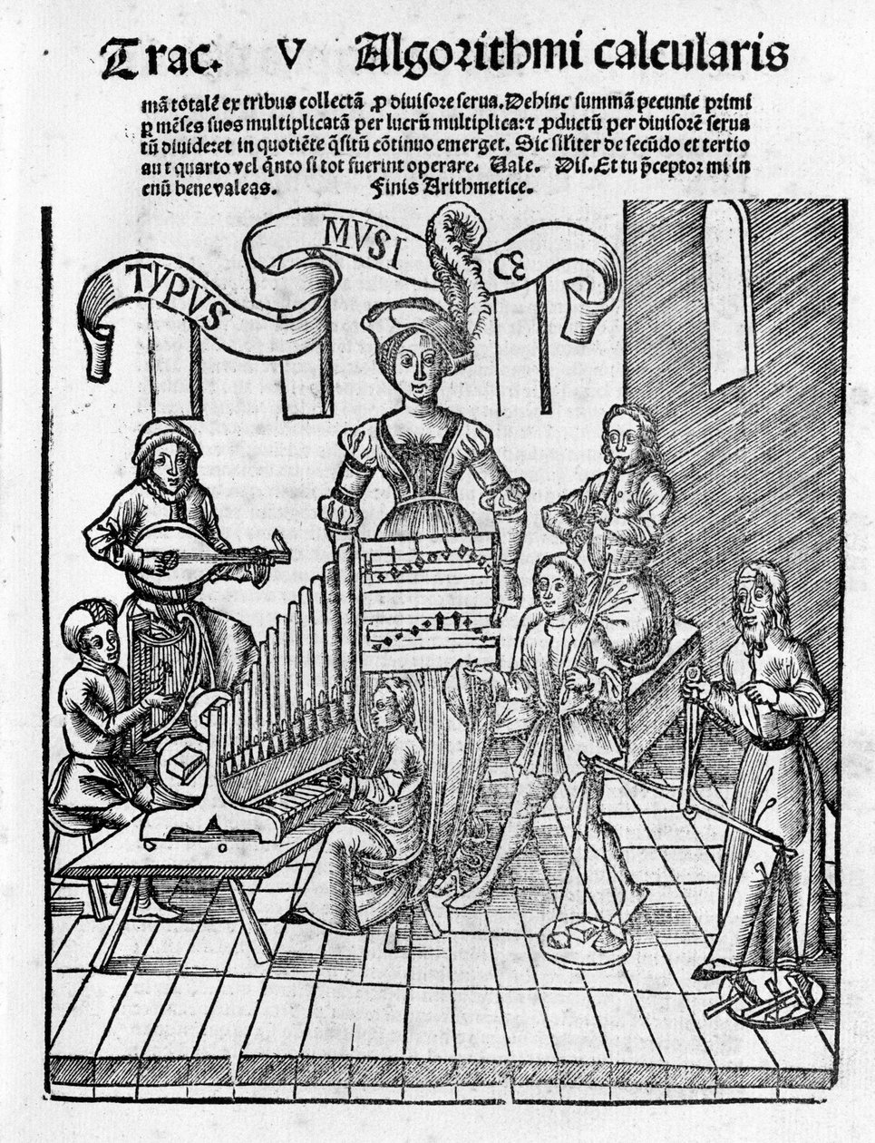 Liberal Arts: Music - in "" Philosophical Daisy"" av Gregor Reisch (1467-1525). Bal av Gregor Reisch