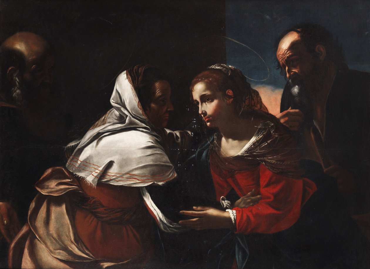 Maria och Josef besöker Elisabet och Sakarias av Gregorio Preti