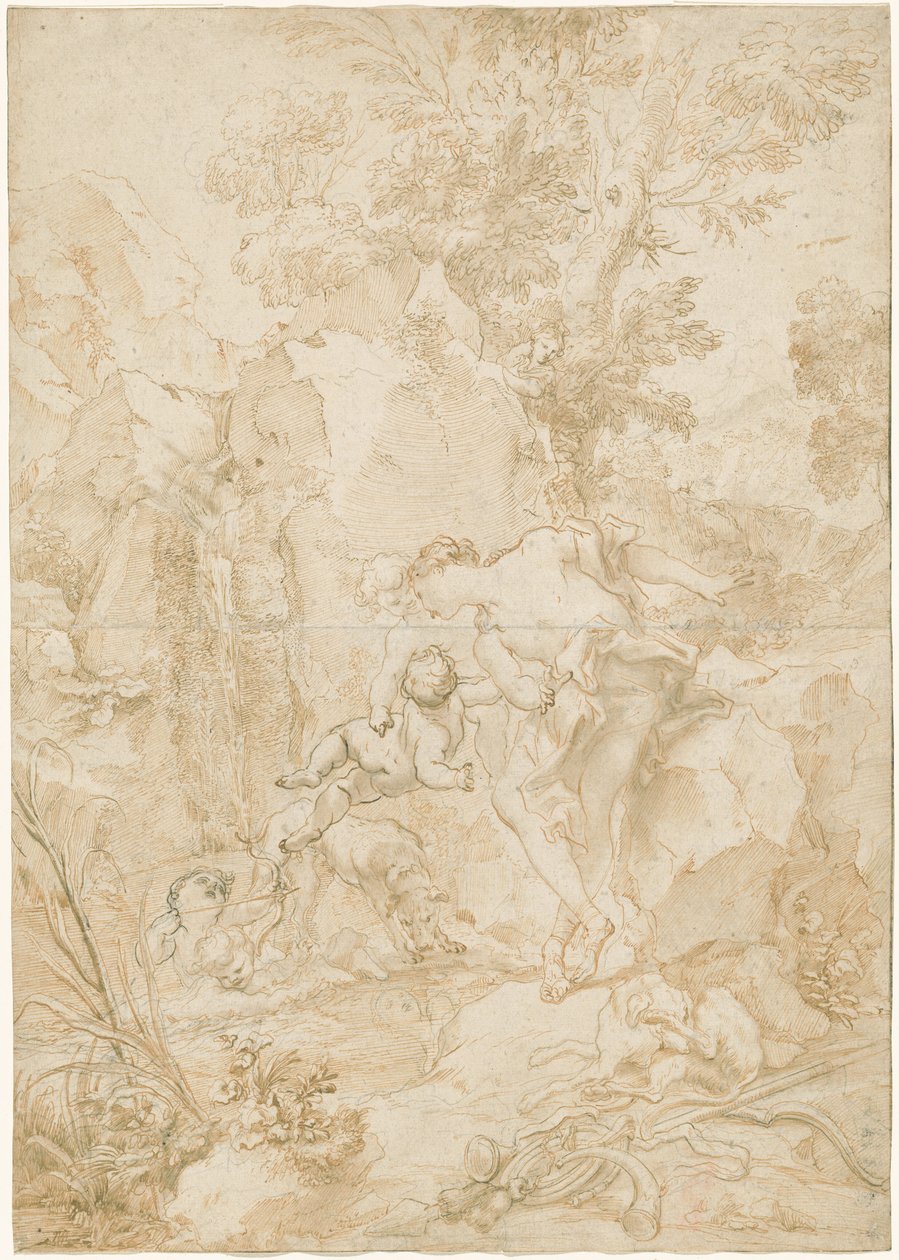 Echo och Narcissus av Gregorio De Ferrari