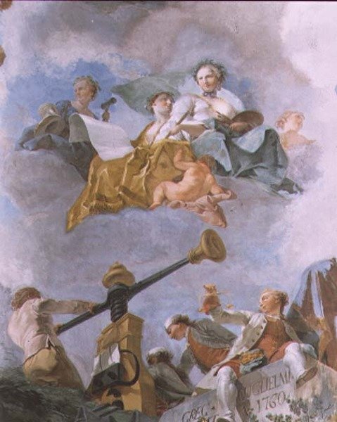 Allegoriska figurer, detalj av taket på Stora Galleriet, 1759-62 av Gregorio Guglielmi