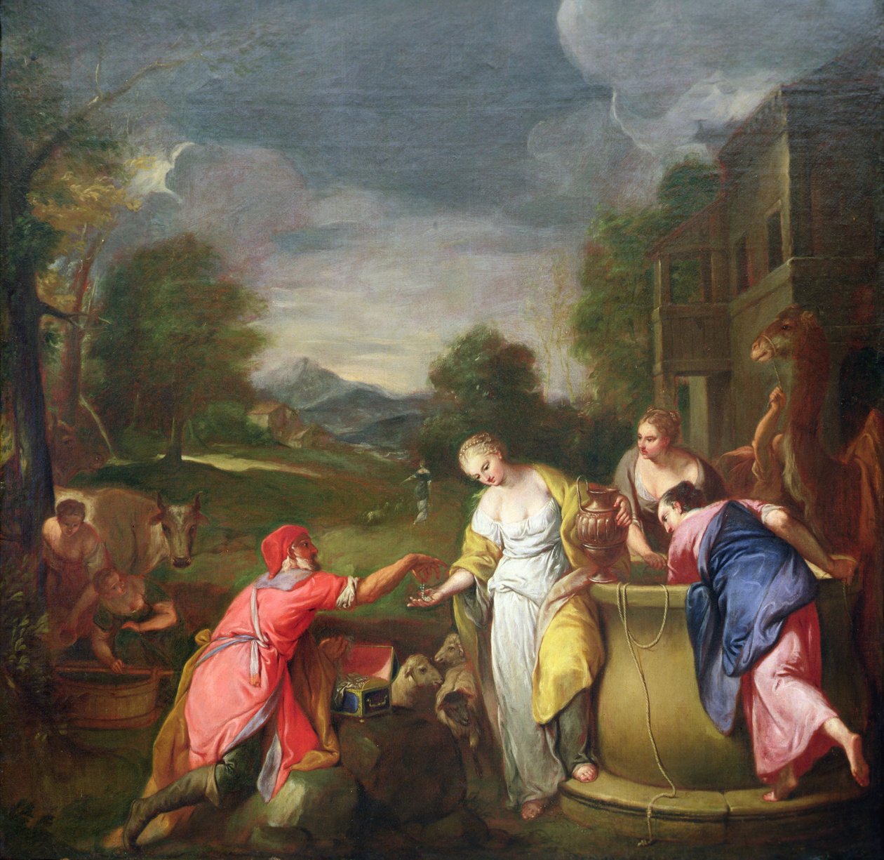 Eliezer och Rebecca av Gregorio Lazzarini