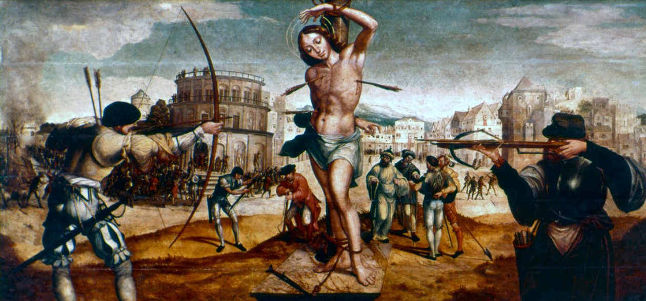 S:t Sebastians martyrskap, 1500-talet av Gregorio Lopez