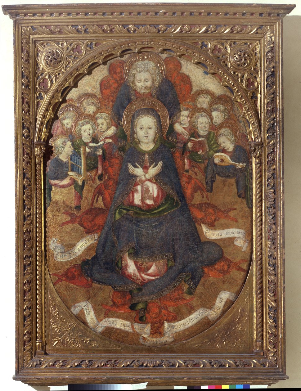 Jungfruns antagande, ca 1450 (tempera ombord) av Gregorio Zavattari