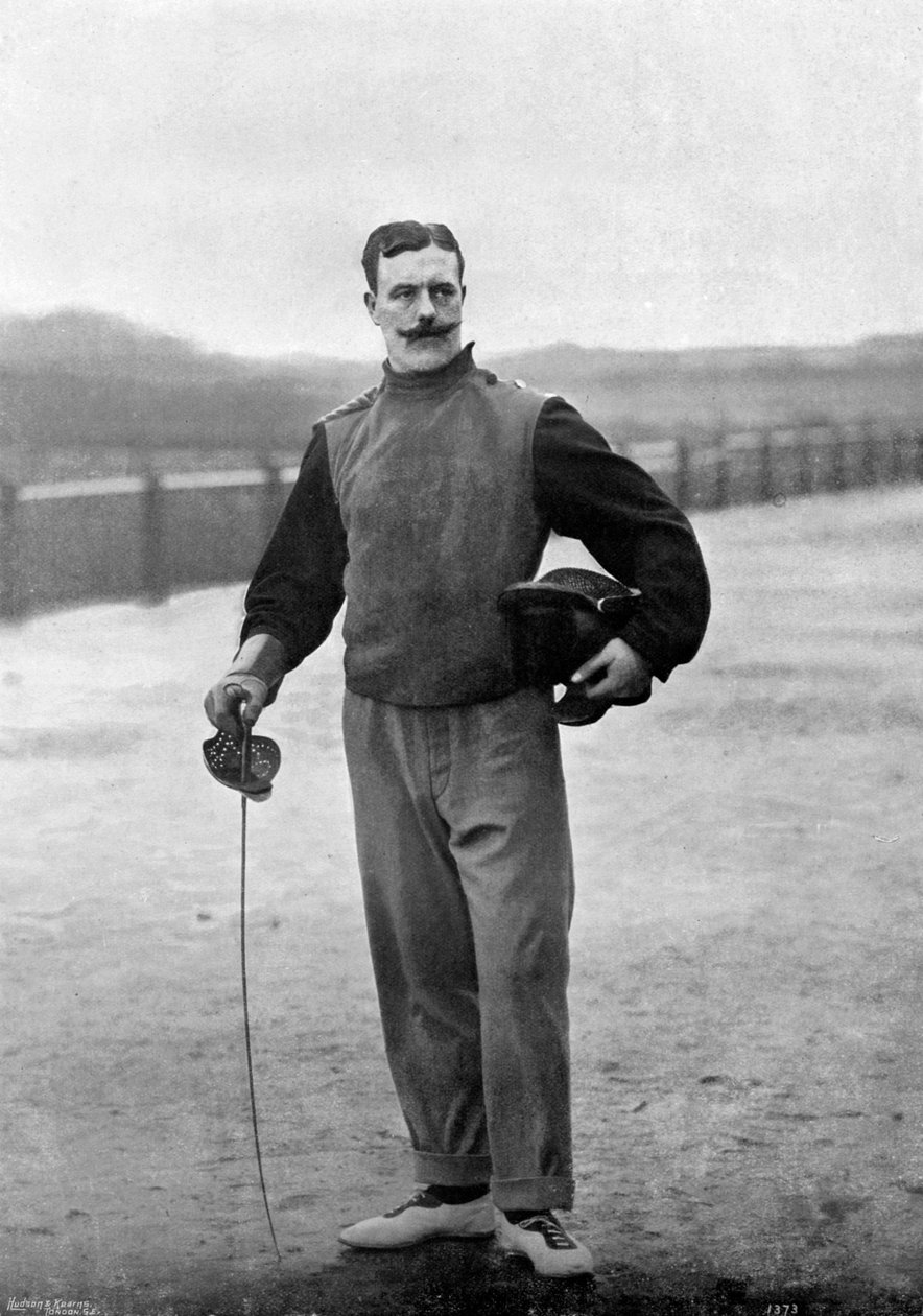 Kapten Walter Edgeworth-Johnstone vid Royal Irish Regiment, Aldershot, Hampshire, 1896. av Gregory and Co