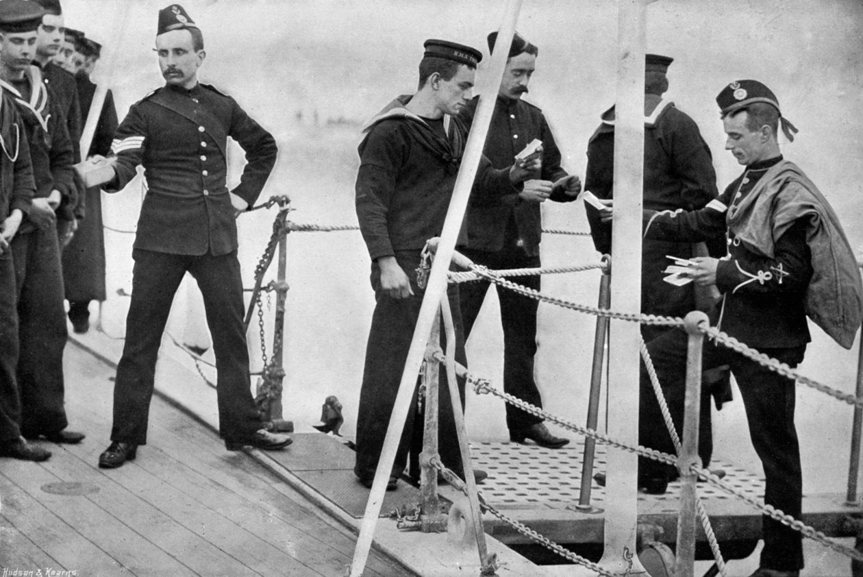 Fartygets brevbärare kommer ombord, 1896. av Gregory and Co