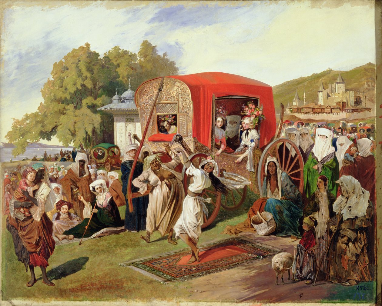 Utomhusfest i Turkiet, ca 1830-60 av Grigori Grigorevich Gagarin