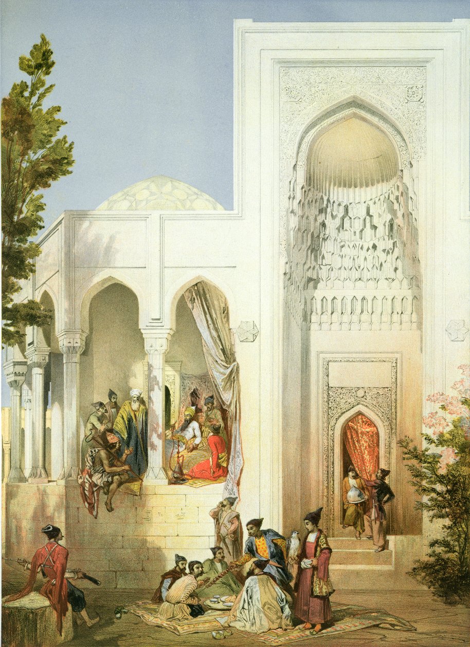 The Palace of the Khan of Baku, Absheron-halvön, skylt 42 från en bok om Kaukasus, graverad av Mouilleron, Baylis och Charles Claude Bachelier, pub. av Alfred Leon Lemercier, 1847 av Grigori Grigorevich Gagarin