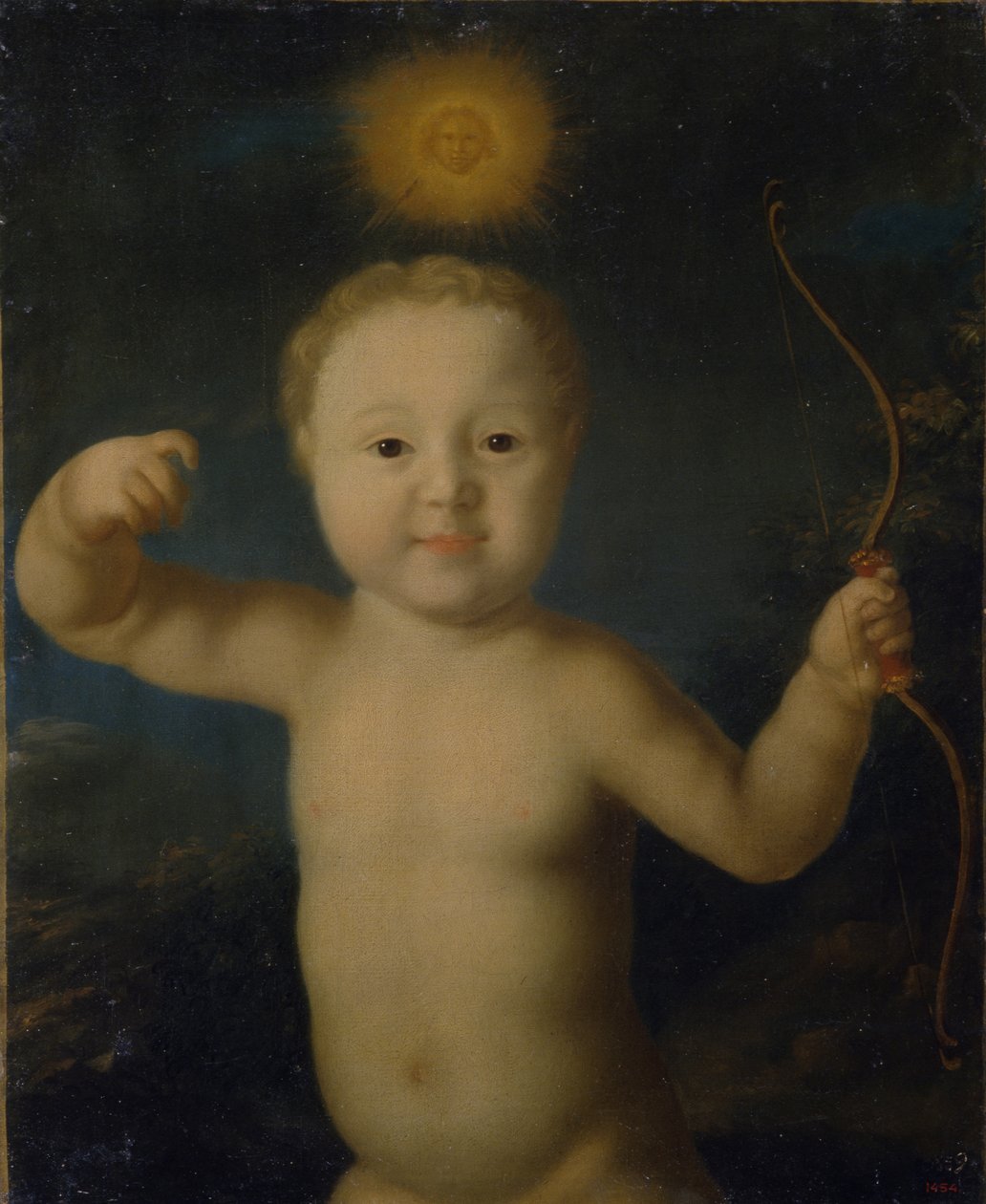 Porträtt av Tsarevich Peter Petrovich av Ryssland 1715-1719 som Amor, 1772 av Grigori Dmitrievich Molchanov