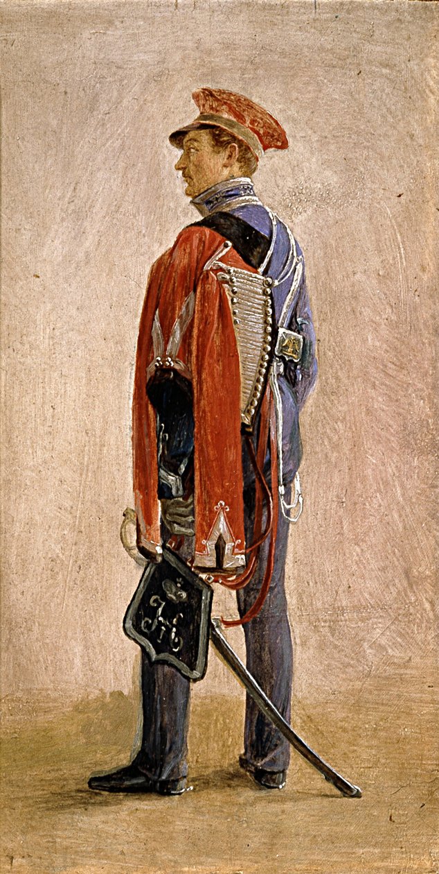 Porträtt av P.M. Kunitsky, husar vid husarregementet William, prins av Nassau, 1832 av Grigori Grigorevich Chernetsov