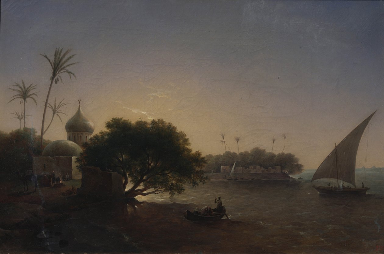 Utsikt över Nilen i Egypten, 1851 av Grigori Grigorevich Chernetsov