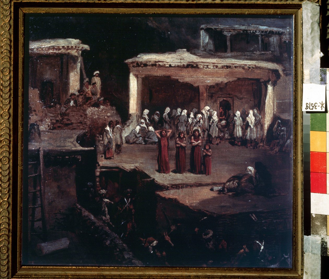 Begravningsceremonin i Dagestan. Verk av Grigori Grigorievich Gagarin (1810-1893), olja på kartong, rysk konst från 1800-talet. av Grigori Grigorevich Gagarin