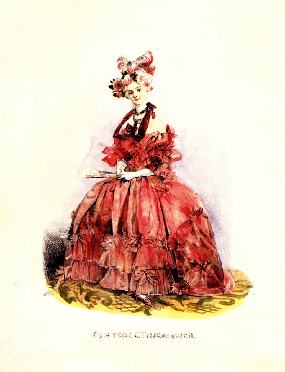 Porträtt av grevinnan Catherine von Tiesenhausen 1803-1888, 1830-talet av Grigori Grigorevich Gagarin