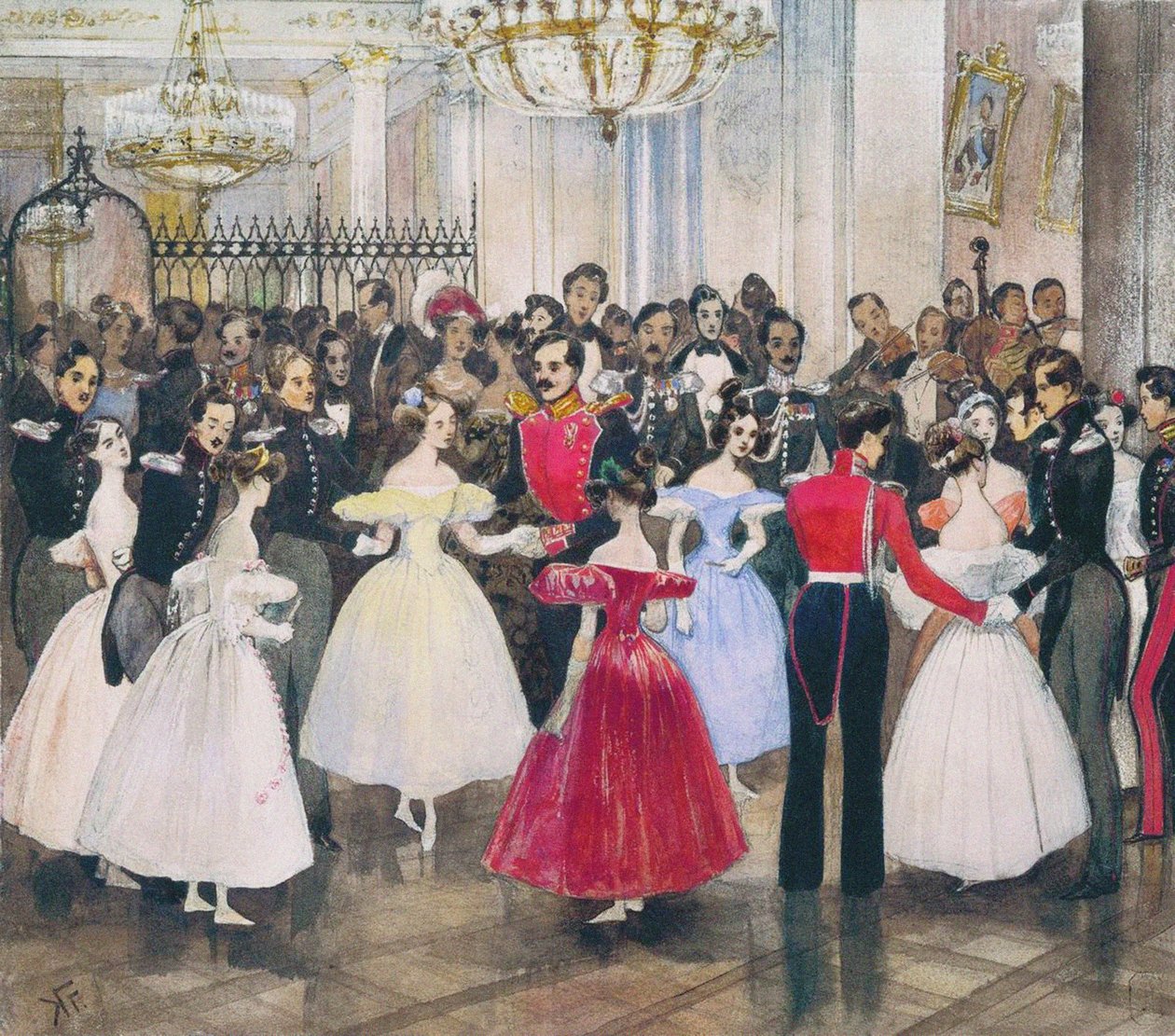 Balen i prinsessan Maria Baryatinskayas hus, 1830-talet av Grigori Grigorevich Gagarin