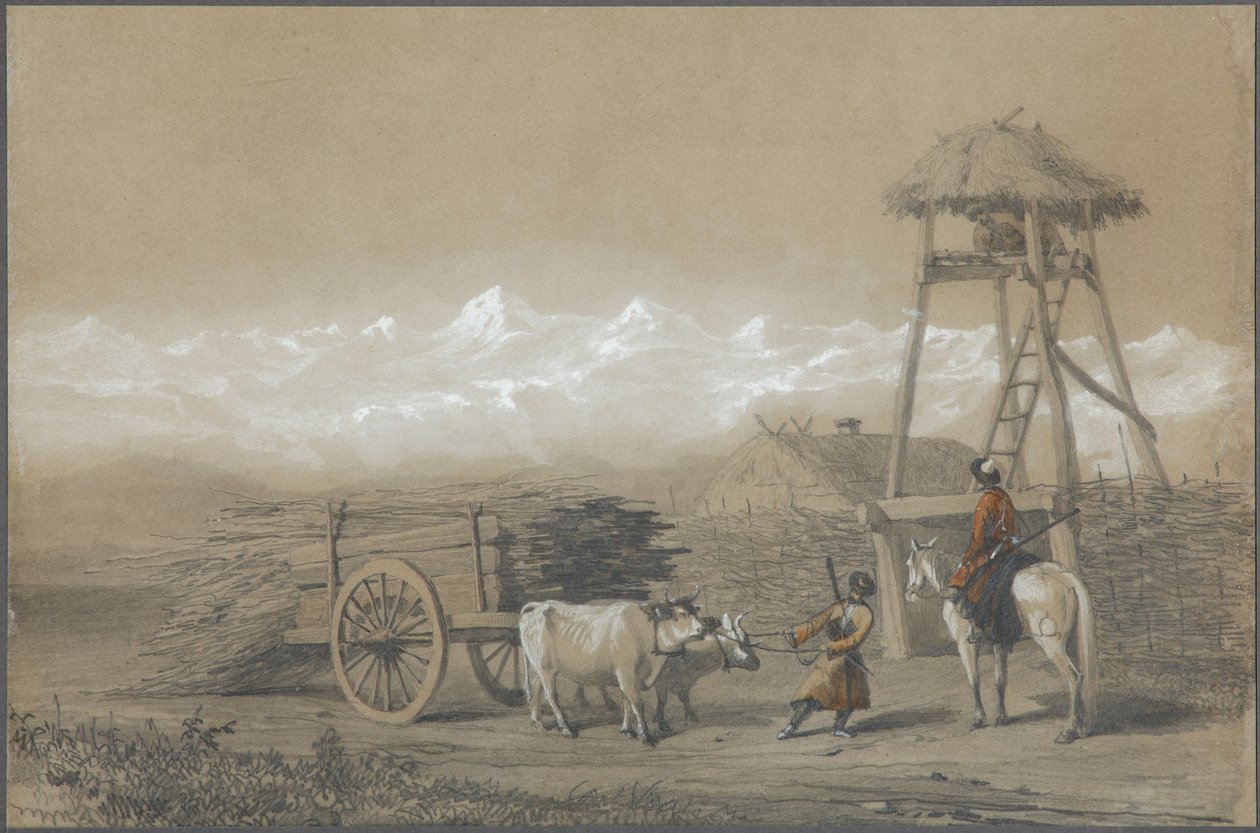Kosackfortet i Kaukasus, 1846 av Grigori Grigorevich Gagarin
