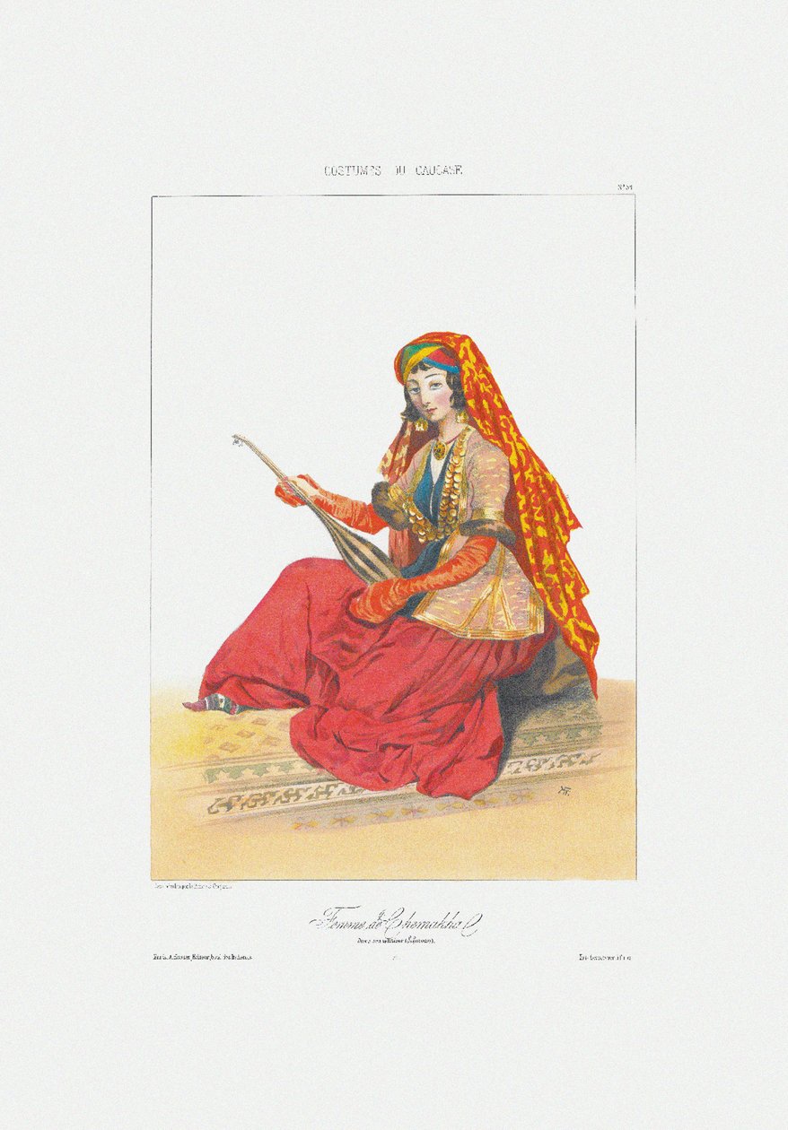 Woman of Shamakhy Från: Scener, landskap, seder och kostymer i Kaukasus, 1840 av Grigori Grigorevich Gagarin