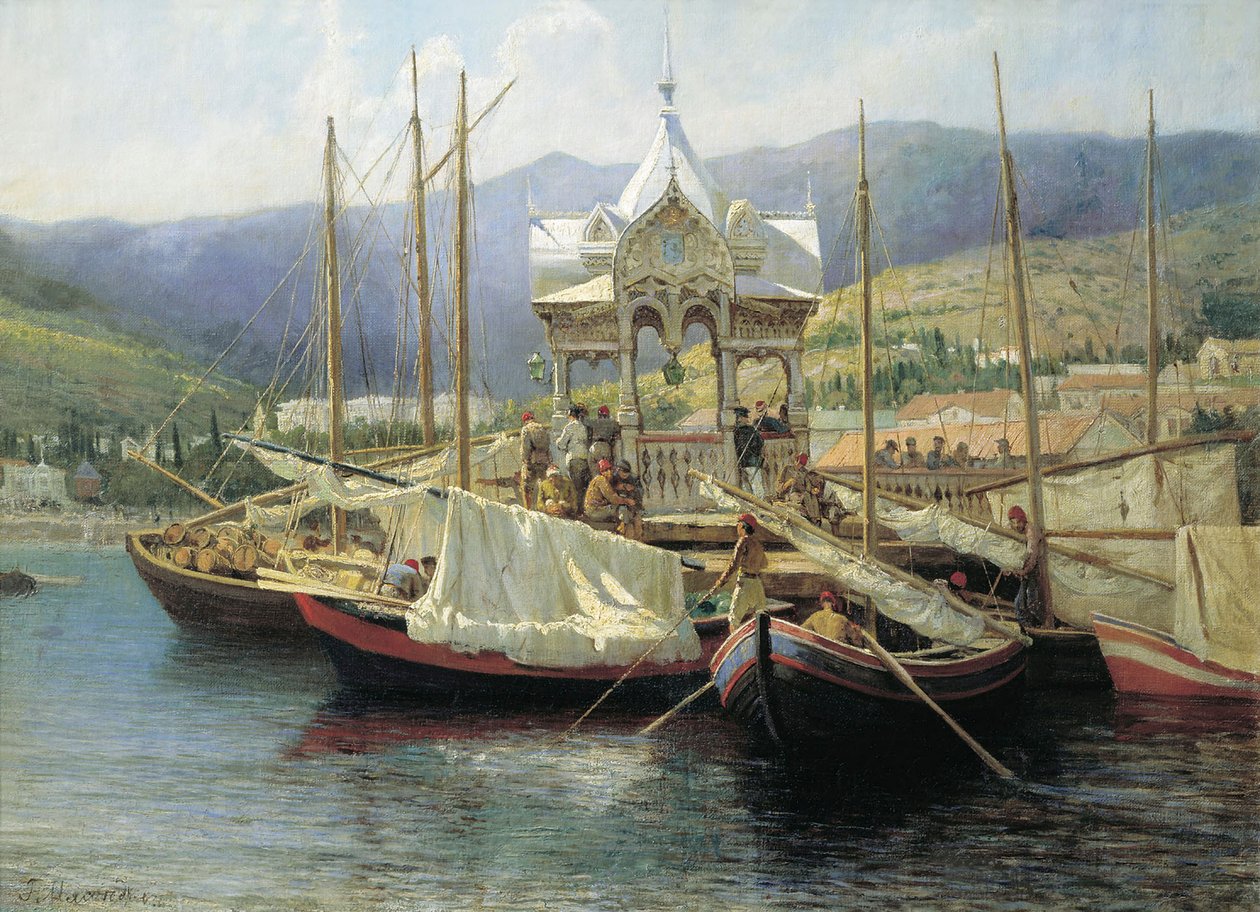 Jaltas hamn, 1890. av Grigori Grigoryevich Myasoedov