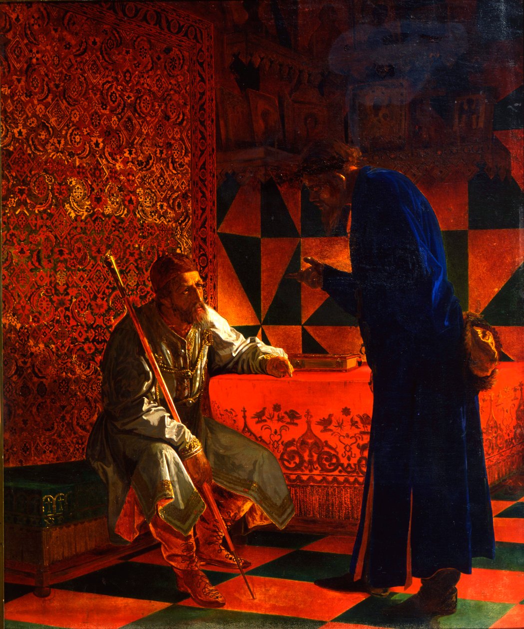 Ivan IV och Malyuta Skuratov, 1870 av Grigori Semenovich Sedov