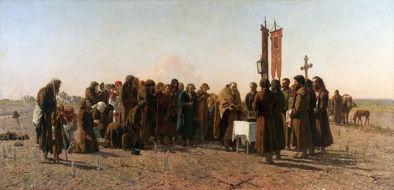 A prayer in time of drought.  av Grigoriy Myasoyedov