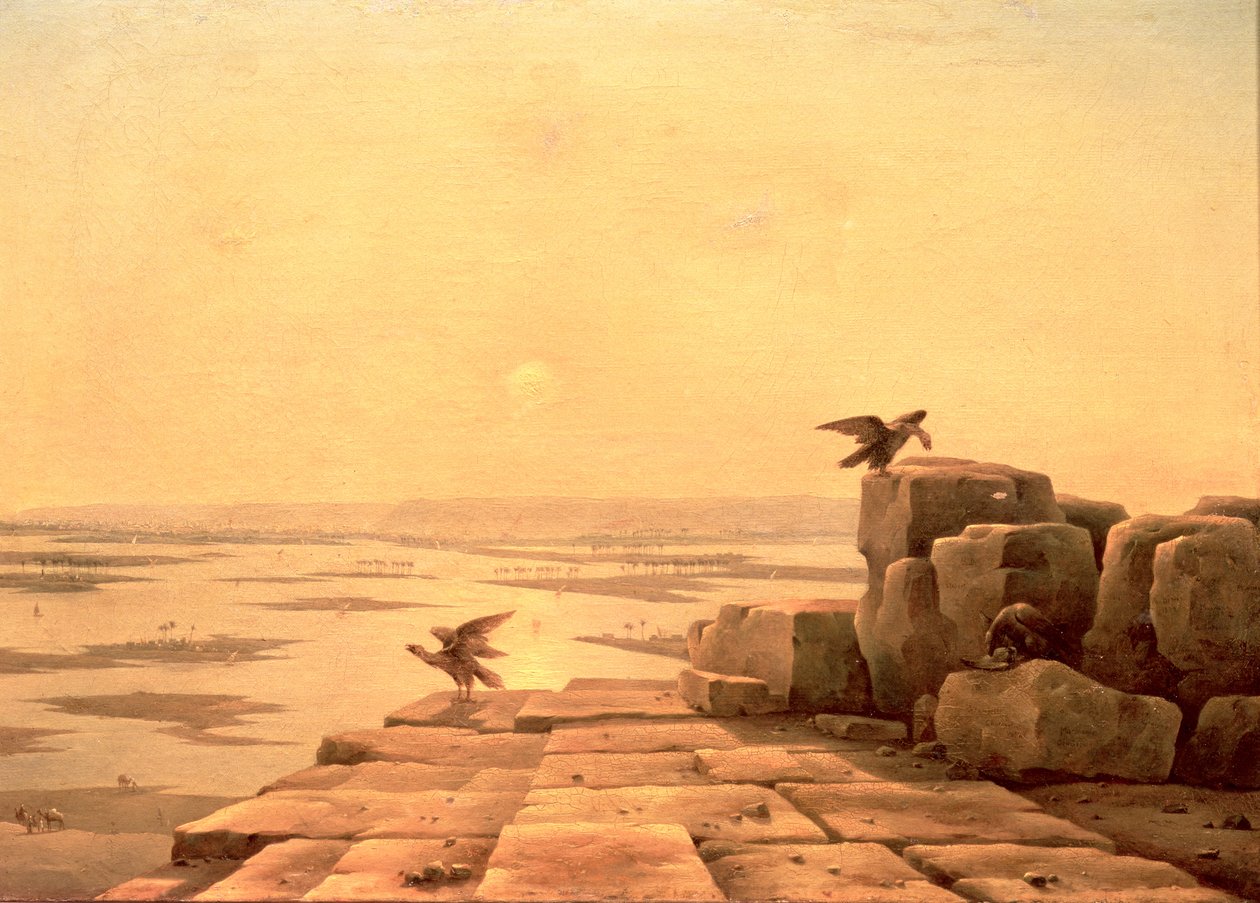 Översvämning av Nilen, 1842 av Grigory Tchernezov