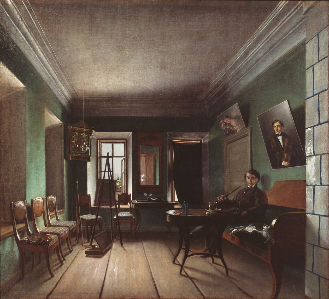 Interiör i Bykovs hus, 1850-tal av Grigory Vasilievich Yurov