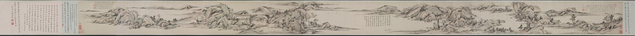 Landskap i stil med Huang Gongwang, 1649. av Gu Tianzhi