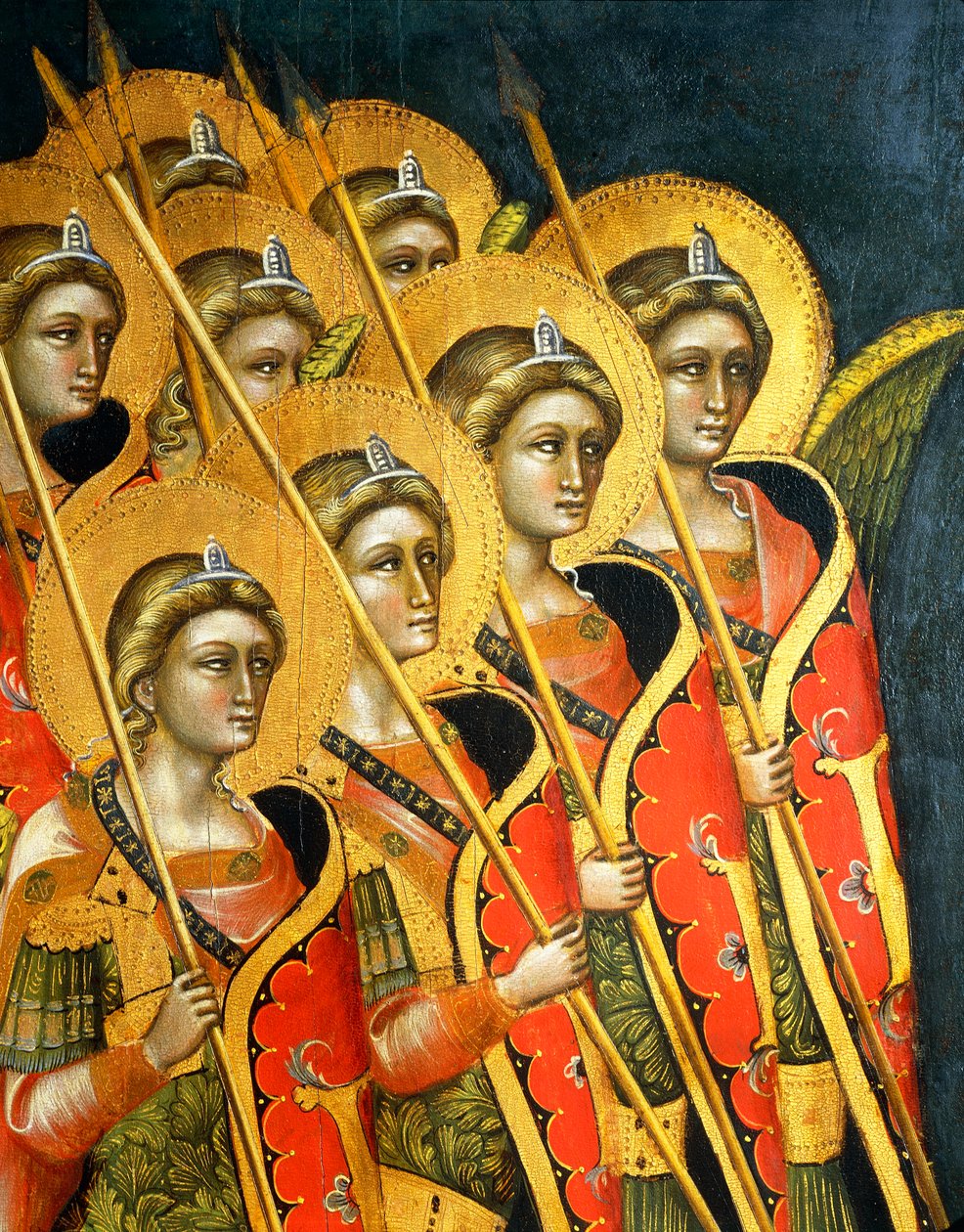 Beväpnade änglar, av Guariento (aktiv 1338-1367 eller 1370), detalj av Guariento di Arpo