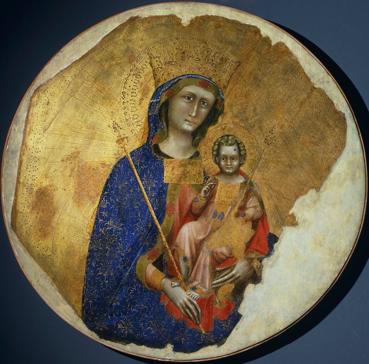 Madonna med barn, av Ridolfo Guariento eller Guariento di Arpo (aktiv från 1338 till 1370). av Guariento di Arpo