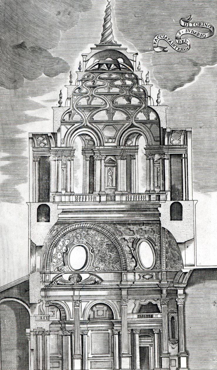 Arkitektonisk illustration, från "Architettura Civile", 1737 av Guarino Guarini