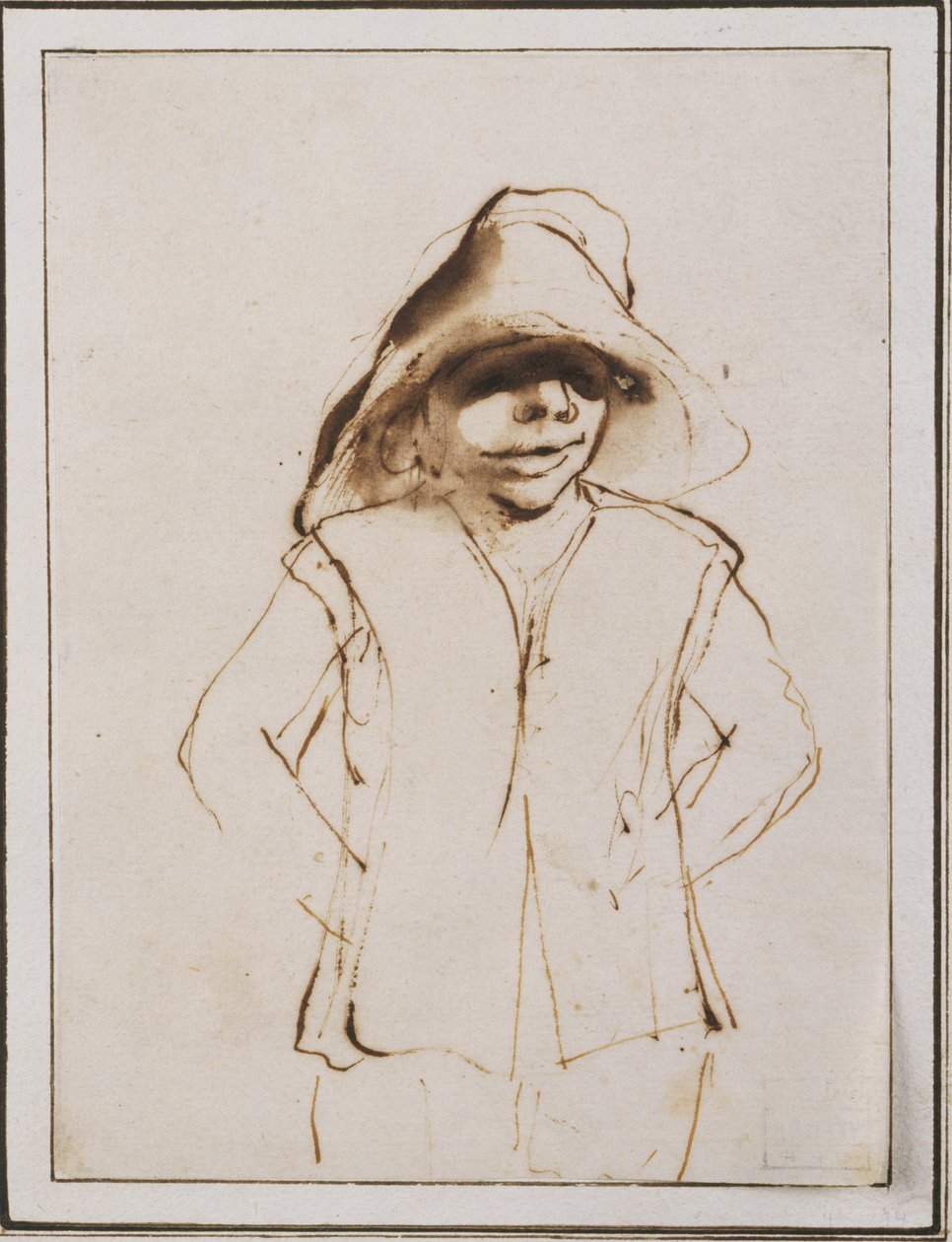 Pojke i en stor hatt av Guercino