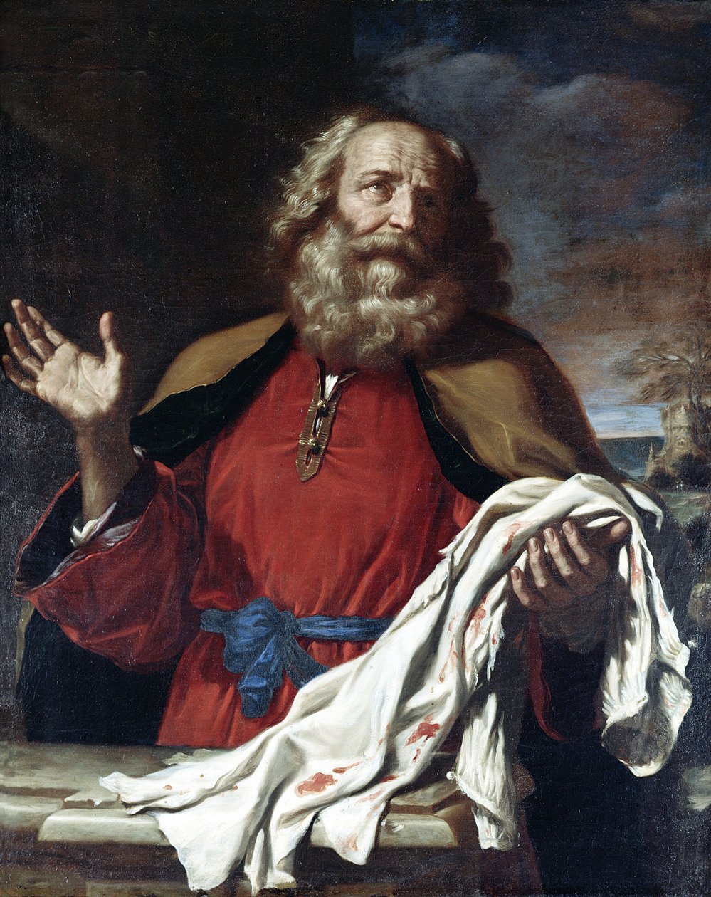 Jakob tar emot Josefs rock av Giovanni Francesco Barbieri