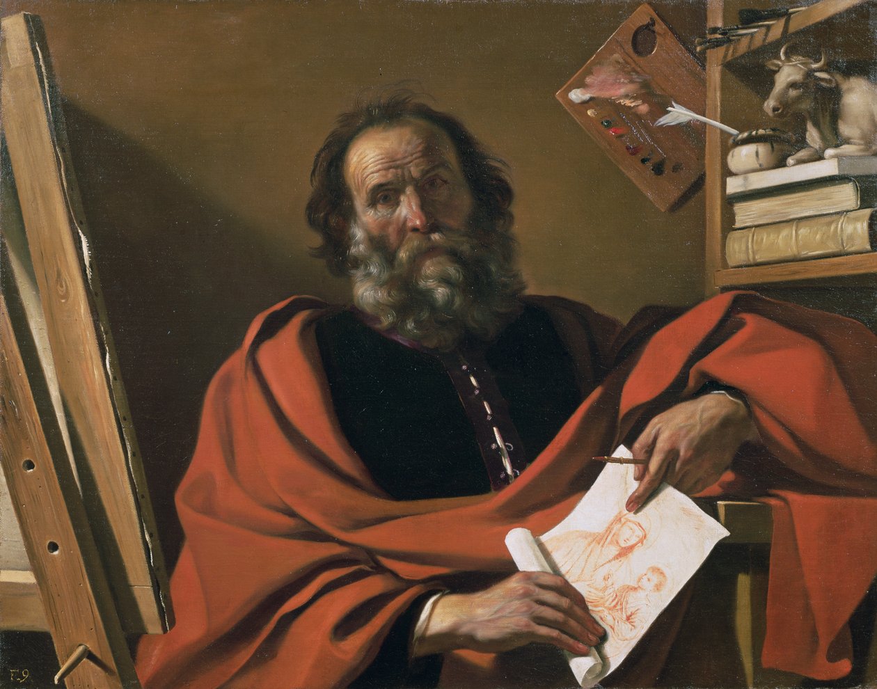 St Luke av Giovanni Francesco Barbieri