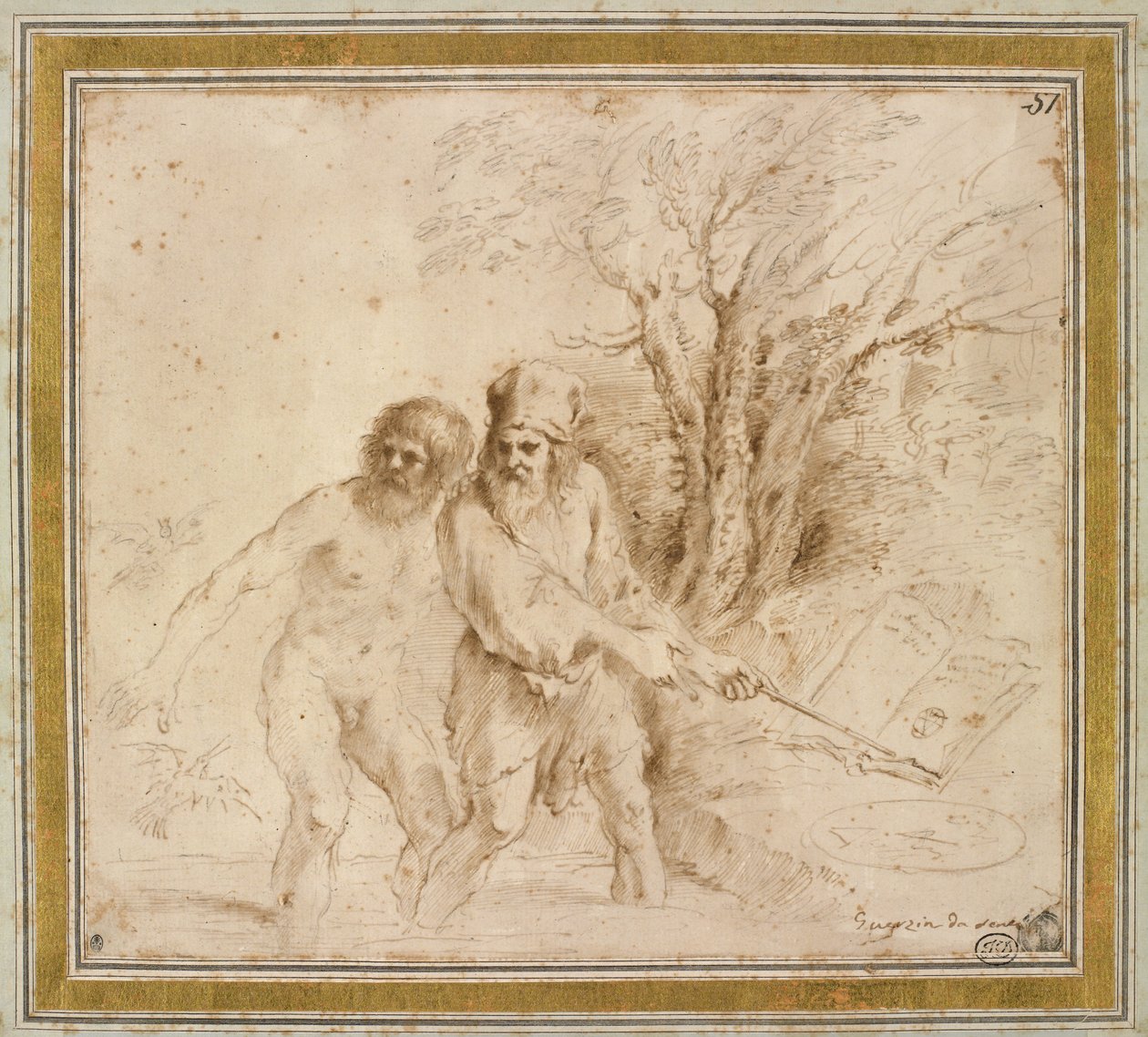 An Astrological Subject, 1640-talet (järn gallbläck på papper) av Giovanni Francesco Barbieri