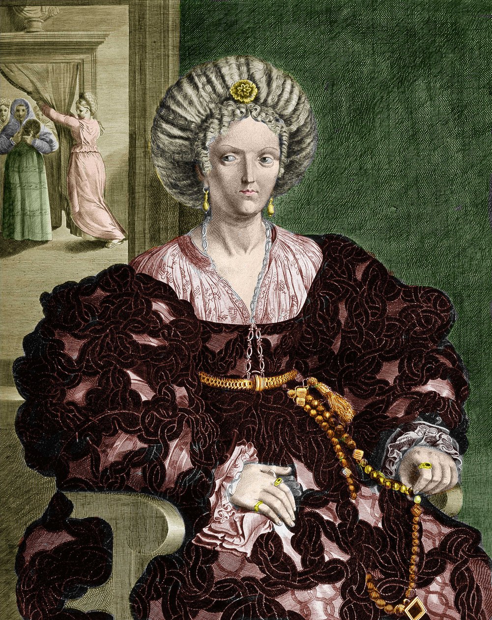 Porträtt av Lucrece Borgia, Italien av Guercino (1591 1666) (after)